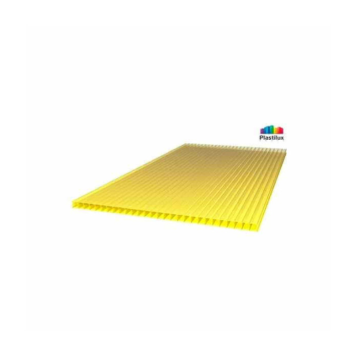 Сотовый поликарбонат 16 мм ROYALPLAST 2-UV премиум желтый 2100х12000 мм